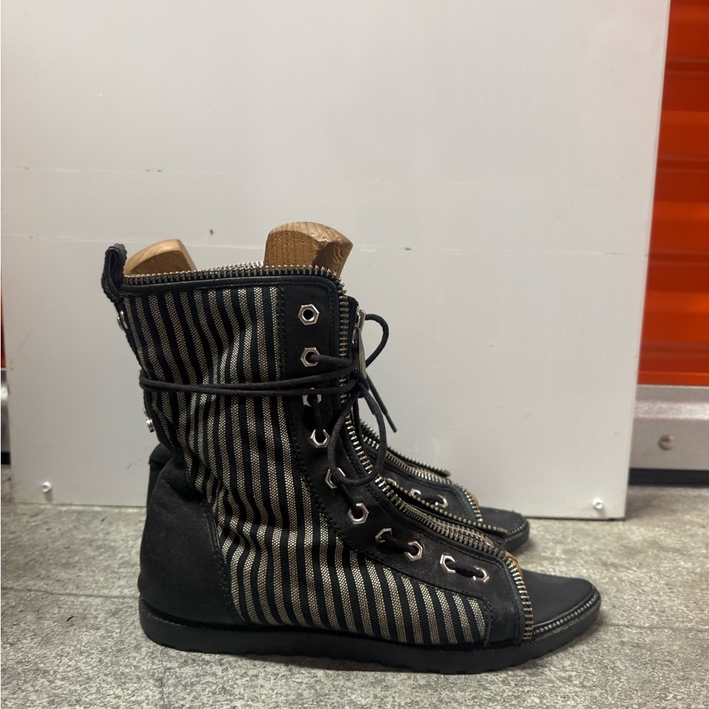 Alexander Wang Navy and Silver Boots